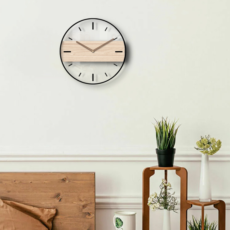 Ceas de perete din acril, în stil Ins, minimalist, cu autocolant de perete, mișcare silențioasă, decor modern