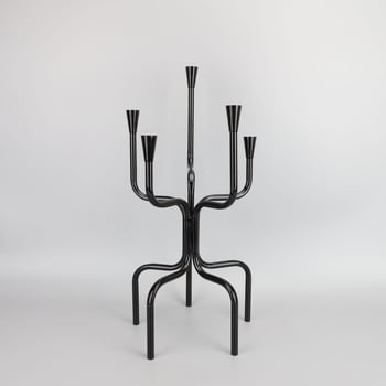 Suport de lumânări din metal cu finisaj electroplacat, design modern minimalist pentru living și birou.