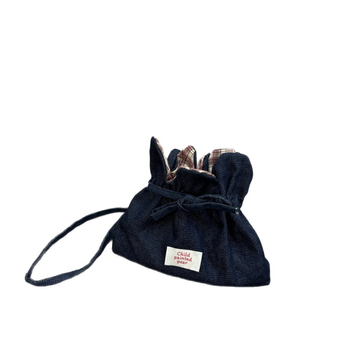 Χαριτωμένη παιδική crossbody τσάντα με φλοράλ σχέδιο, denim
