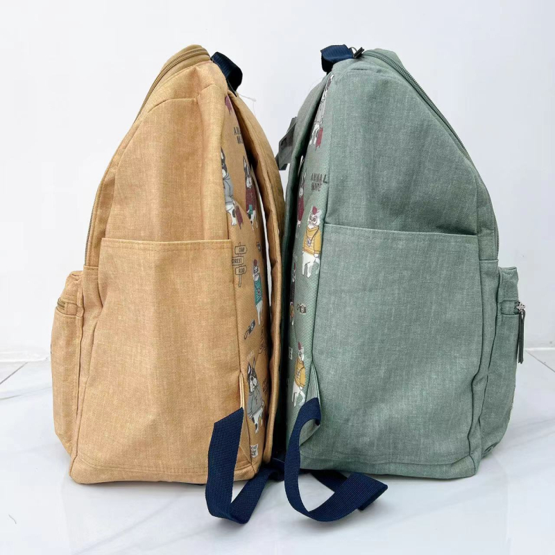 Kusuguru japanski ručno izvezeni ruksak s mačkom i francuskim buldogom, putni i školski ruksak, 20-35 L, pogodan za 12-inčni laptop