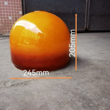Stakleni abažur za podnu lampu, promjer 245 mm, ravni rub, narandžasta boja yuzu, kreativno viseće svjetlo s prozirnim svjetlom