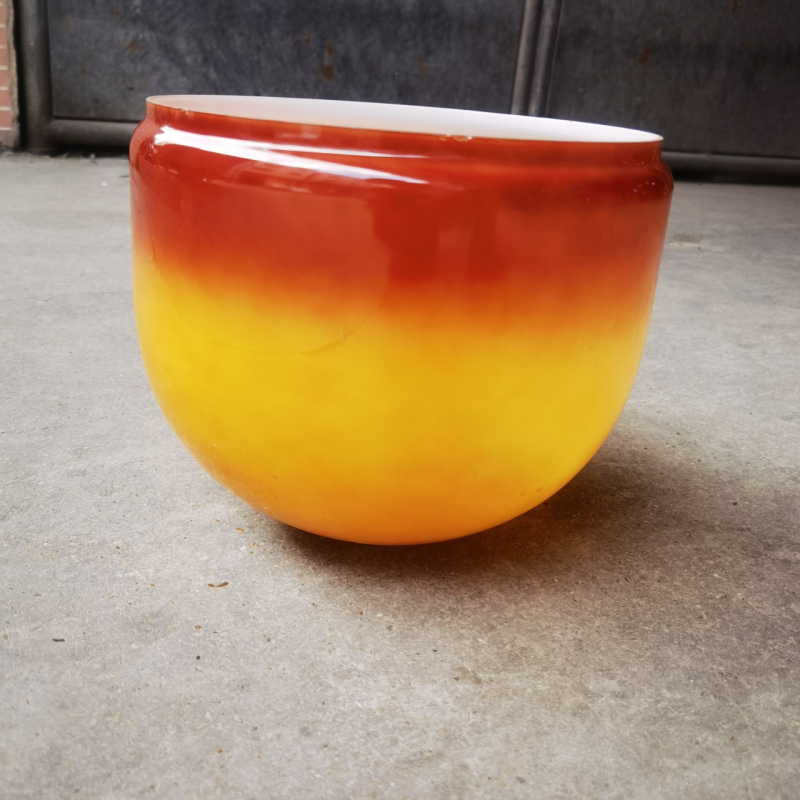 Stakleni abažur za podnu lampu, promjer 245 mm, ravni rub, narandžasta boja yuzu, kreativno viseće svjetlo s prozirnim svjetlom