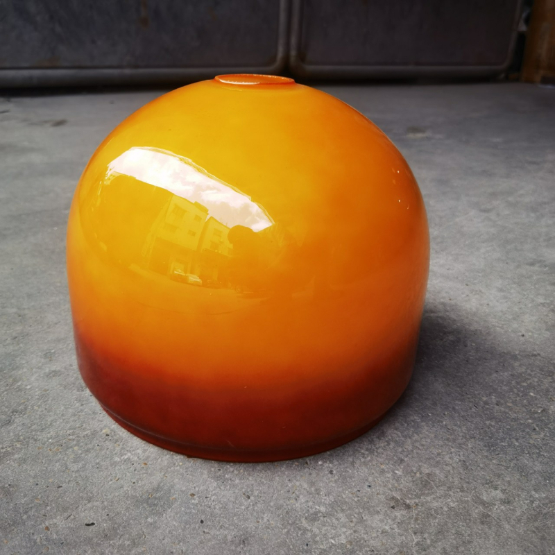 Stakleni abažur za podnu lampu, promjer 245 mm, ravni rub, narandžasta boja yuzu, kreativno viseće svjetlo s prozirnim svjetlom
