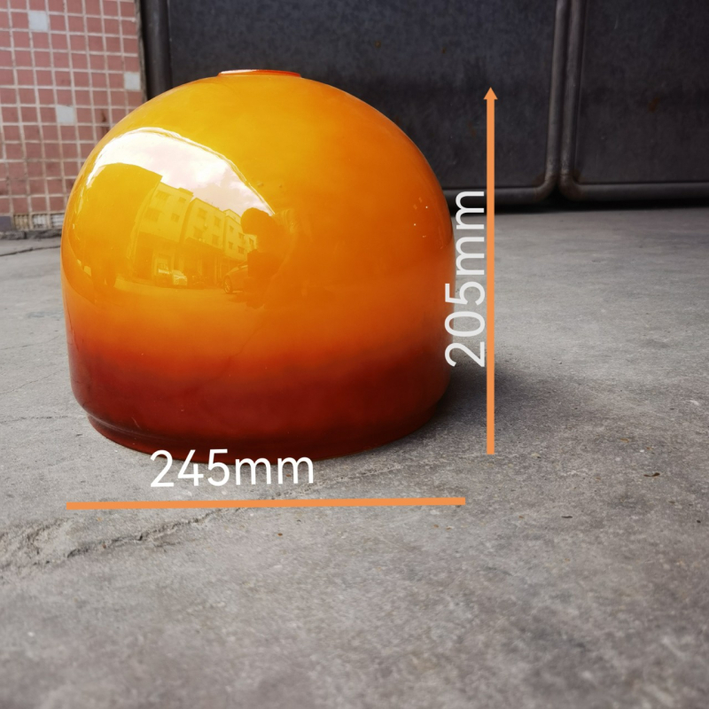 Stakleni abažur za podnu lampu, promjer 245 mm, ravni rub, narandžasta boja yuzu, kreativno viseće svjetlo s prozirnim svjetlom