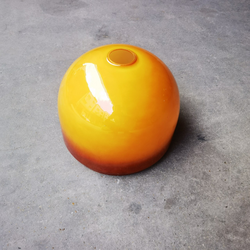 Stakleni abažur za podnu lampu, promjer 245 mm, ravni rub, narandžasta boja yuzu, kreativno viseće svjetlo s prozirnim svjetlom