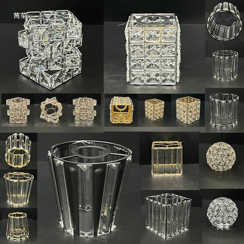Krištalni abažur za lustre, stolnu i zidnu lampu – europski stil, univerzalni kreativni dodaci za abažure