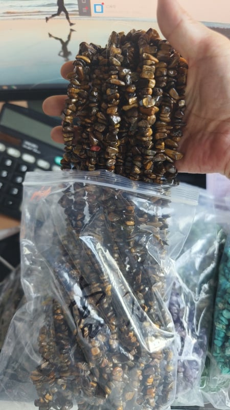 Perle din piatră naturală de 5×8 mm cu găuri, mărgele asimetrice libere, semi-finite lucrate manual