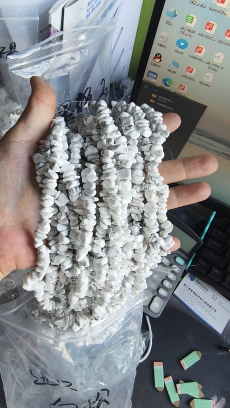 Perle din piatră naturală de 5×8 mm cu găuri, mărgele asimetrice libere, semi-finite lucrate manual