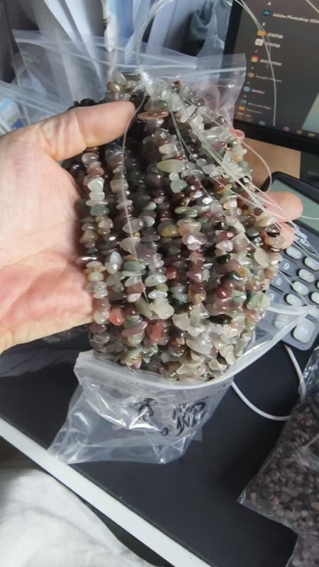 Perle din piatră naturală de 5×8 mm cu găuri, mărgele asimetrice libere, semi-finite lucrate manual