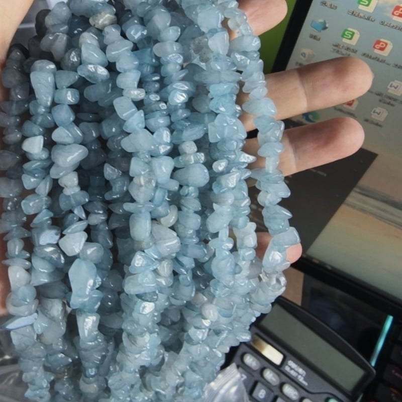 Perle din piatră naturală de 5×8 mm cu găuri, mărgele asimetrice libere, semi-finite lucrate manual