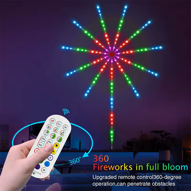 LED vatromet traka za osvjetljenje s mobilnom aplikacijom i glazbom, 5V RGB tekuće boje, zvjezdano nebo – dekorativno ambijentalno osvjetljenje