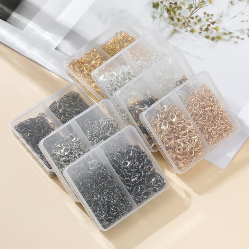 Set materiale pentru realizarea brățărilor DIY cu încuietoare lobster, buclă simplă