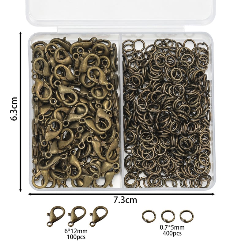 Set materiale pentru realizarea brățărilor DIY cu încuietoare lobster, buclă simplă