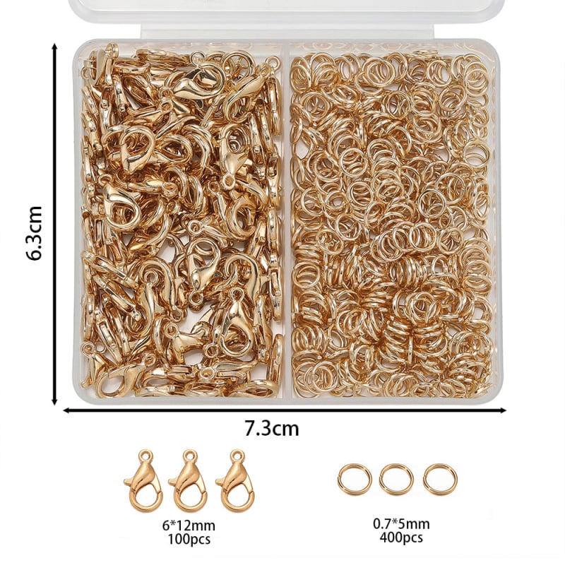 Set materiale pentru realizarea brățărilor DIY cu încuietoare lobster, buclă simplă