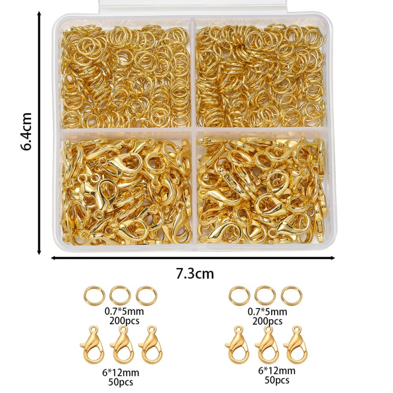 Set materiale pentru realizarea brățărilor DIY cu încuietoare lobster, buclă simplă