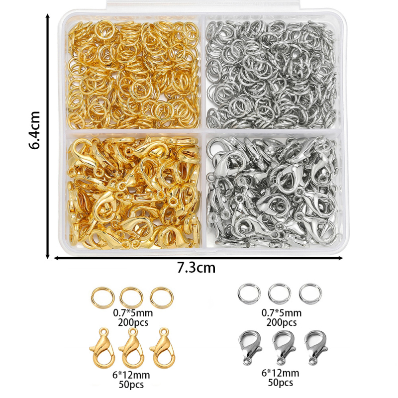 Set materiale pentru realizarea brățărilor DIY cu încuietoare lobster, buclă simplă