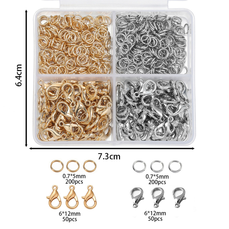 Set materiale pentru realizarea brățărilor DIY cu încuietoare lobster, buclă simplă