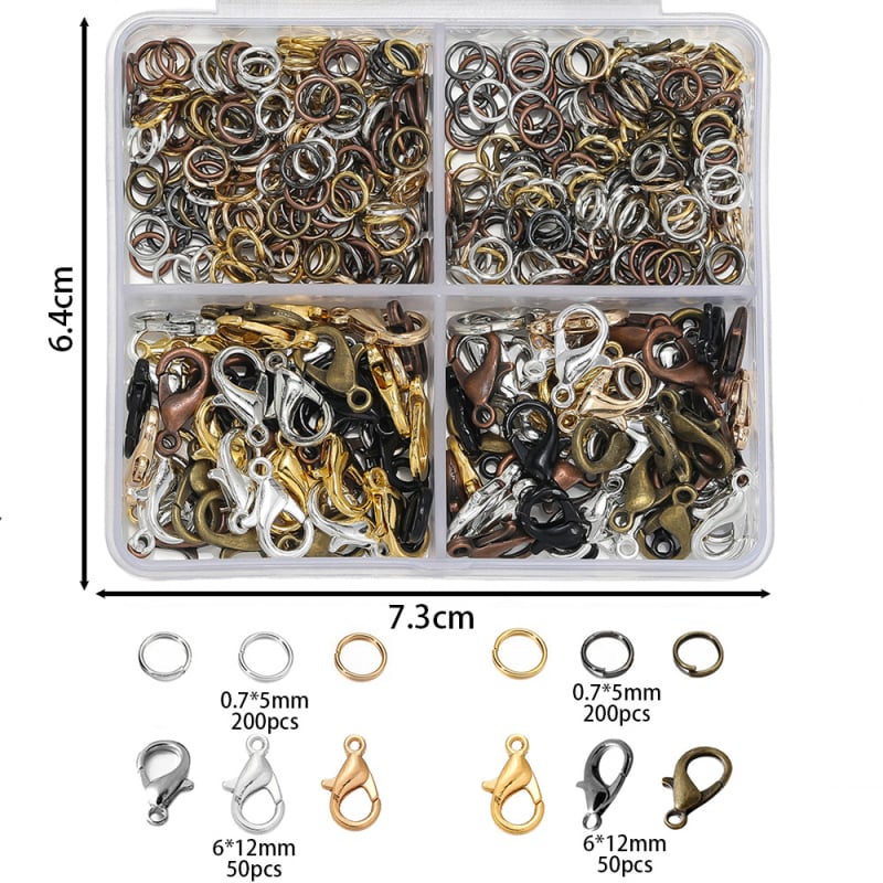 Set materiale pentru realizarea brățărilor DIY cu încuietoare lobster, buclă simplă