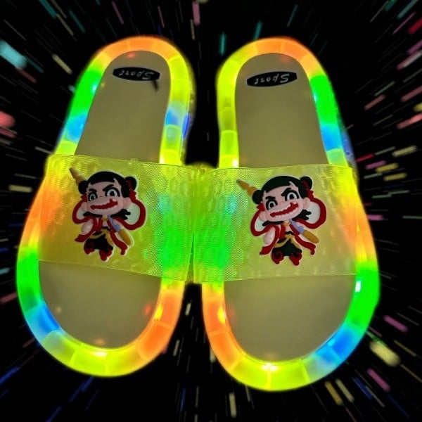 Svetleće dječje japanke s Nezha motivom, unisex, ljeto