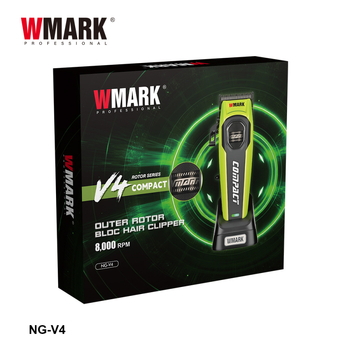 Wmark κλιπέρ μαλλιών με εξωτερικό ρότορα χωρίς ψήκτρες, 8000 RPM, λεπίδα DLC, κεφαλί λίπανσης, gradient φινίρισμα, επαγγελματικό εργαλείο κομμωτικής