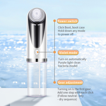 Curățitor facial electric cu circulație de apă cu bule mici, îndepărtare puncte negre, portabil și reîncărcabil