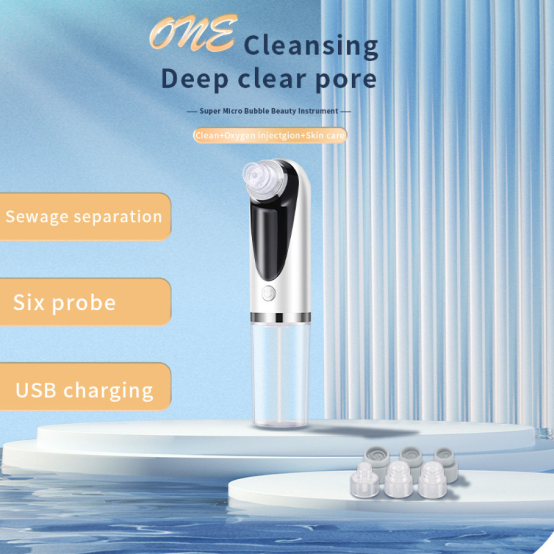 Curățitor facial electric cu circulație de apă cu bule mici, îndepărtare puncte negre, portabil și reîncărcabil