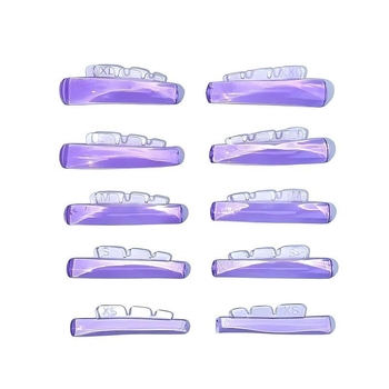 Set autoadeziv nou: 5 perechi de tampoane zimțate pentru permul de gene, tampoane din silicon cu keratină și gel