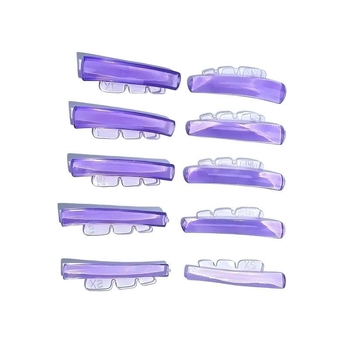 Set autoadeziv nou: 5 perechi de tampoane zimțate pentru permul de gene, tampoane din silicon cu keratină și gel