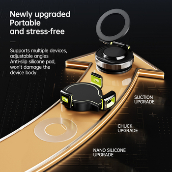 Suport auto pentru telefon cu bază magnetică pe bord, rotire la 360°, potrivire universală pentru navigație