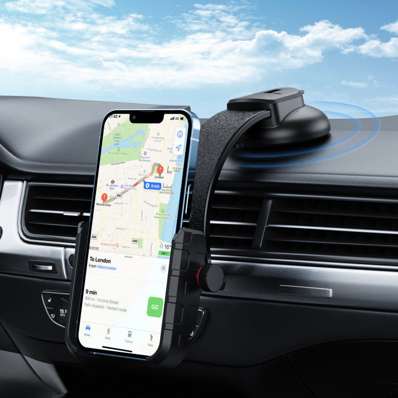 Suport universal pentru telefon auto cu ventuză — montare pe bord pentru GPS și telefon