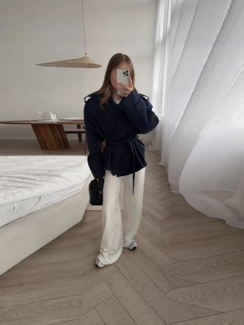 Palton scurt pentru femei, cu curea, culoare solidă, stil britanic, eleganță pentru deplasări la serviciu