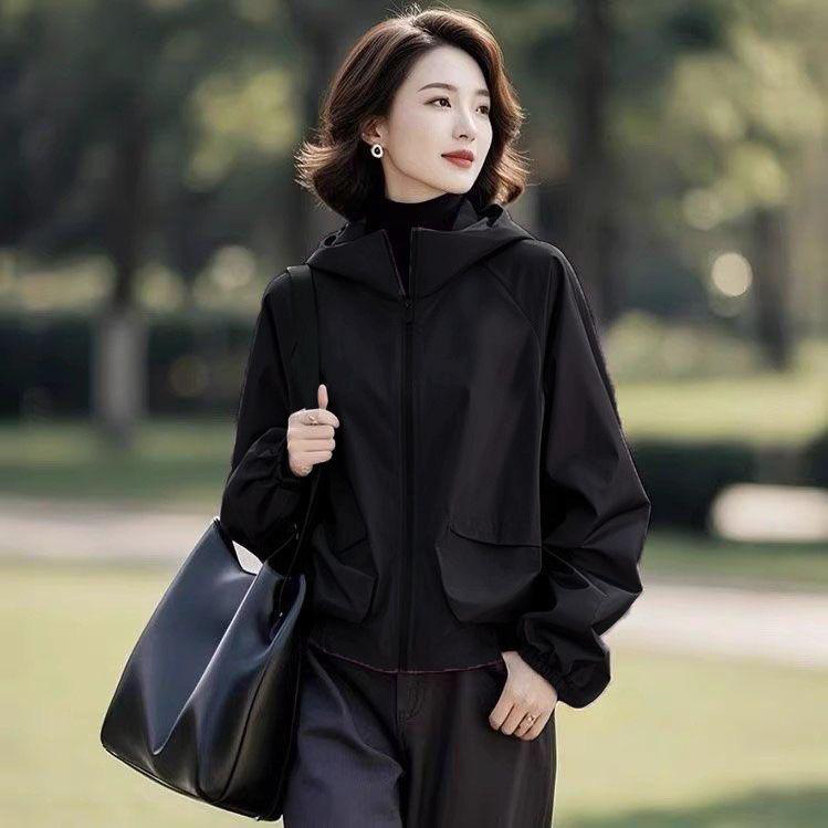 Geacă scurtă pentru femei de talie mică, noul model toamna 2025, stil casual coreean, croială slim, lejeră, mâneci lungi