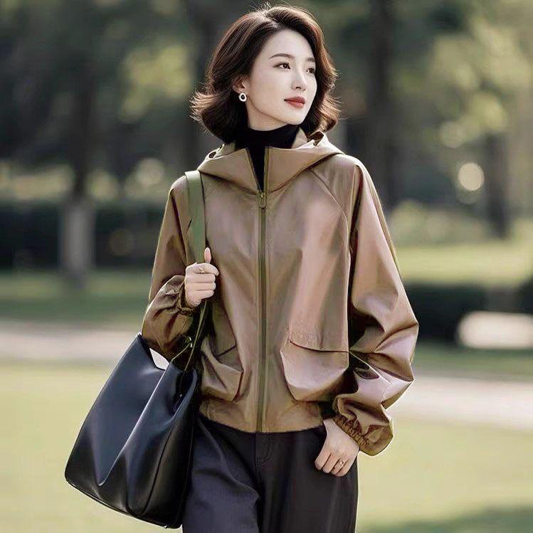 Geacă scurtă pentru femei de talie mică, noul model toamna 2025, stil casual coreean, croială slim, lejeră, mâneci lungi
