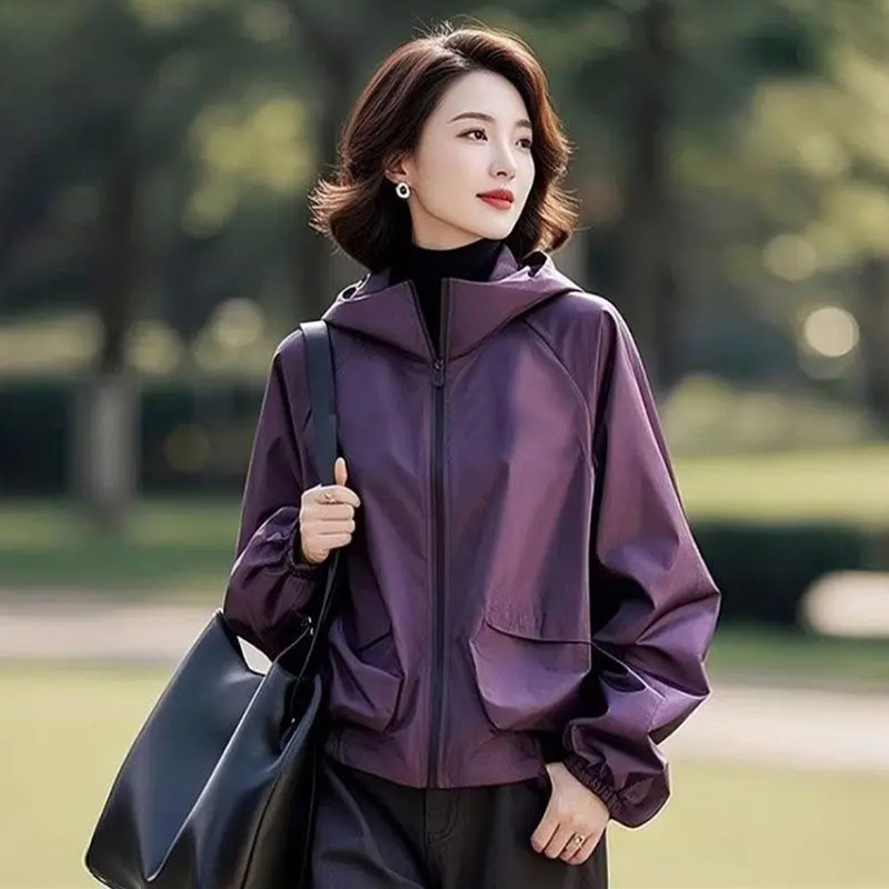 Geacă scurtă pentru femei de talie mică, noul model toamna 2025, stil casual coreean, croială slim, lejeră, mâneci lungi