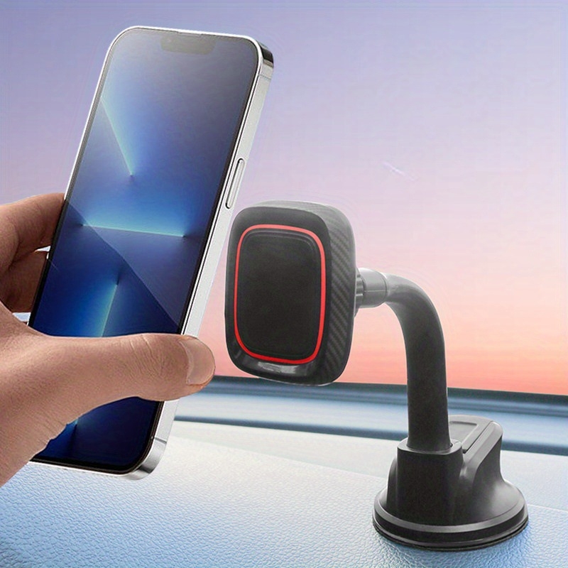 Auto držač za telefon s magnetskim držalom, 360° rotacija, duga fleksibilna cijev, usisna čašica za ploču i vjetrobransko staklo, snažan magnet