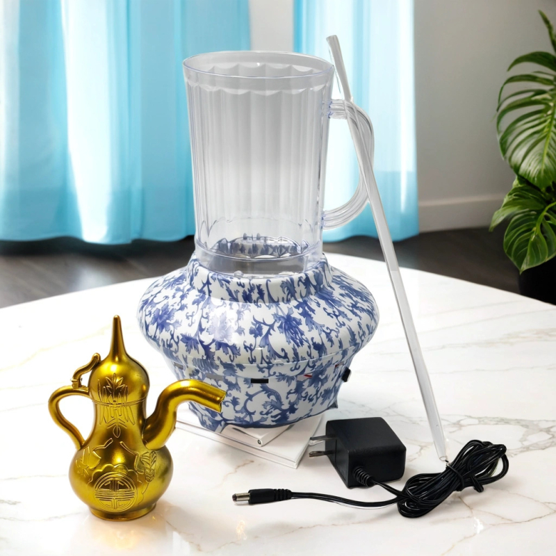 Kineskog stila plavo-bijela porcelinska plutajuća vodna dekoracija s cirkulacijom vode, ukras za dnevni boravak i ured, magijski rekvizit