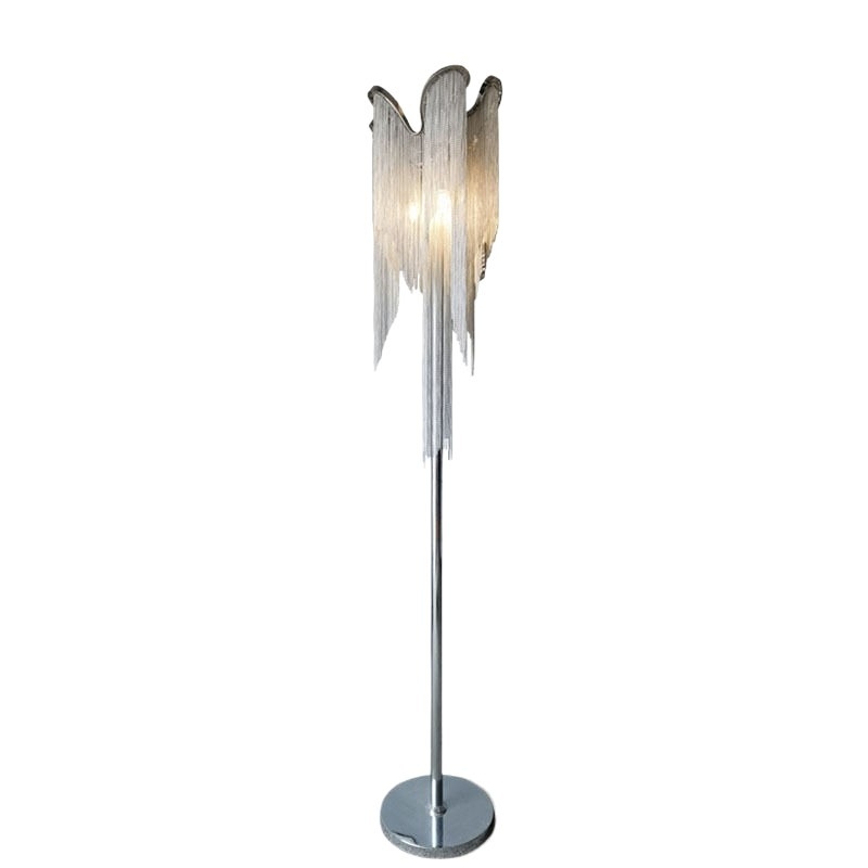 Stojeća lampa inspirirana talijanskim dizajnom, luksuzan detalj s resama, za dnevni boravak i spavaću sobu.