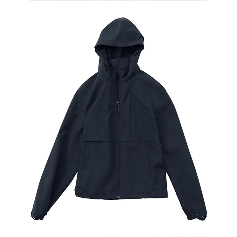 Jachetă pentru femei cu glugă și fermoar, respirabilă, croială lejeră, design color-block, pentru exterior