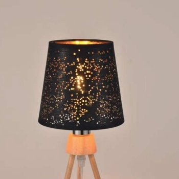 Tekstilni abažur s klipom, kupolastog oblika, crno izvana, zlat iznutra, za lustere i stolne lampe