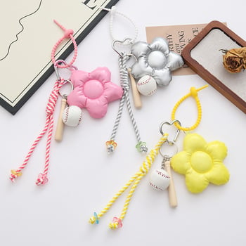 Pandantiv nou creativ din sfoară împletită, piele Dopamine, pandantiv cu floare de cinci petale și pandantiv baseball – accesorii la modă pentru genți