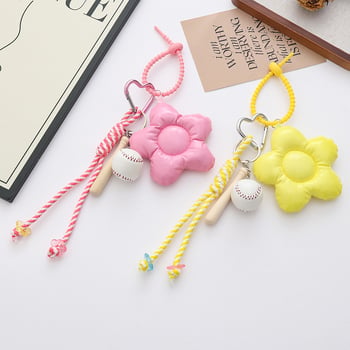 Pandantiv nou creativ din sfoară împletită, piele Dopamine, pandantiv cu floare de cinci petale și pandantiv baseball – accesorii la modă pentru genți