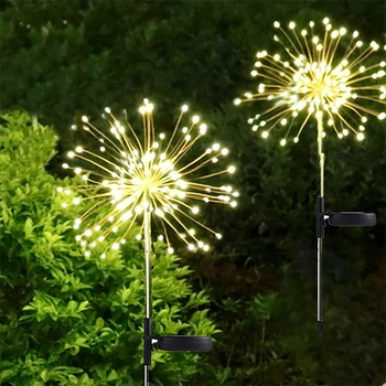 Lampa de grădină cu LED solar, 5 brațe, impermeabilă, în formă de floare