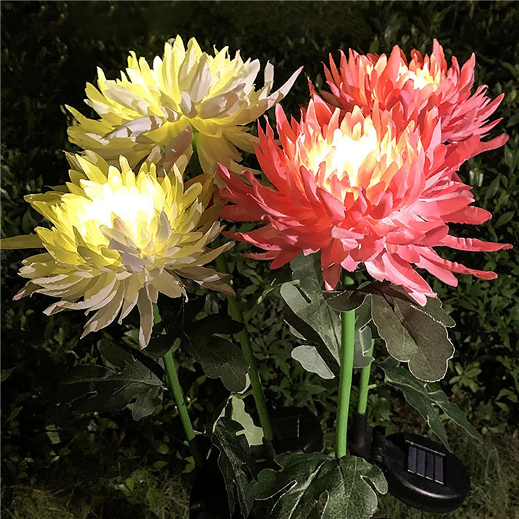Lampa de grădină cu LED solar, 5 brațe, impermeabilă, în formă de floare