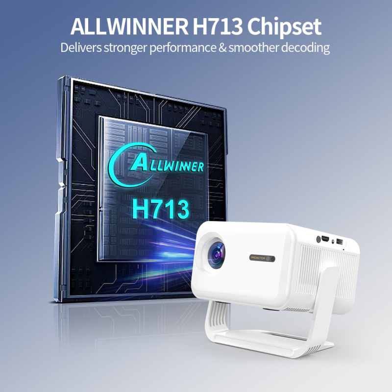 Hordozható 4K Android projektor hálószoba és nappali számára – kompakt otthoni mozi, HDMI, Bluetooth távirányító, beltéri használat