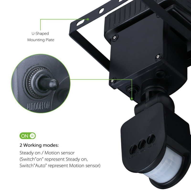 Lampa de perete solară cu 100 LED, senzor de mișcare, iluminat exterior stil vilă