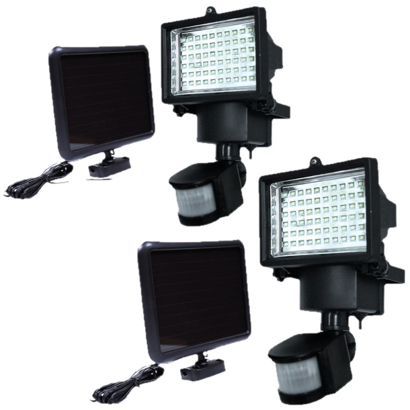 Lampa de perete solară cu 100 LED, senzor de mișcare, iluminat exterior stil vilă