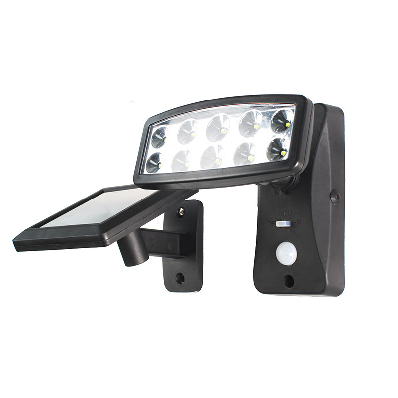 Lampa de perete solară cu 100 LED, senzor de mișcare, iluminat exterior stil vilă