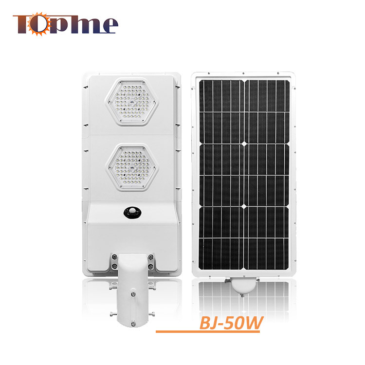 50W соларна LED улична лампа с LED модул, водоустойчива, за стълб 5–6 м, пътно осветление