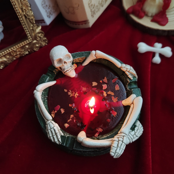 Halloween skelet aromaterapijska svijeća s mirisom ruže — stolna dekoracija