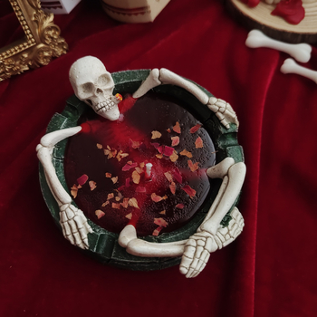 Halloween skelet aromaterapijska svijeća s mirisom ruže — stolna dekoracija